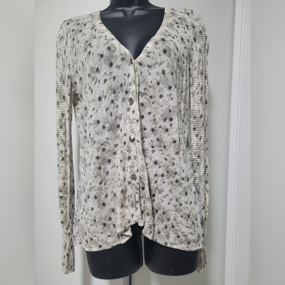 Simply Vera Wang Button-Up Floral Cardigan